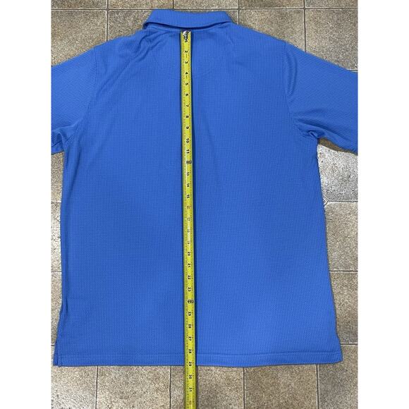 Bolle Polo Shirt Men’s Large Blue Geometric Brick Pattern Golf Performance Shirt - Picture 6 of 11